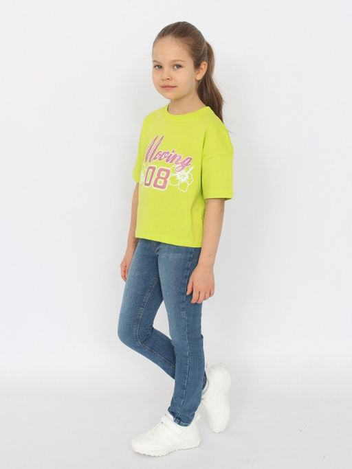 CRB wear/CSKG 63811-36-408 Футболка для девочки,лайм/Ex.Cherubino  фото 3