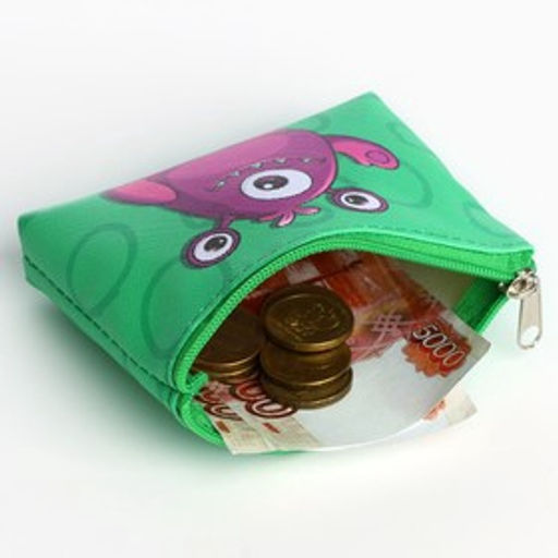 Цена за 2 шт. Кошелек детский на молнии «Монстр зеленый», 11×8.5 см