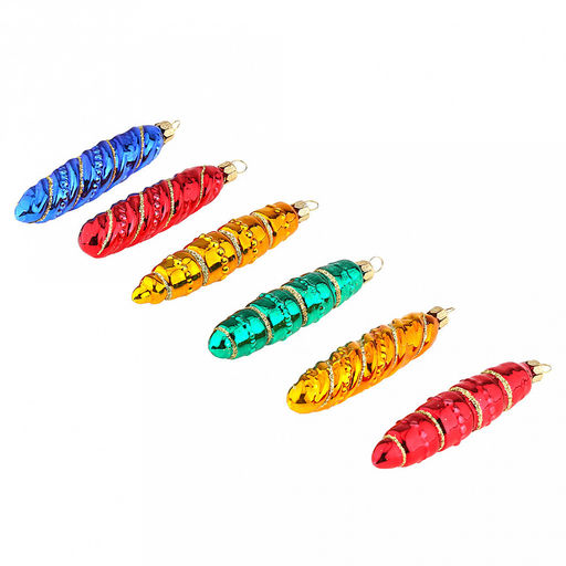 Елочная игрушка фигурка стеклянная Винтаж 9,5см, ручная художественная роспись, подарочная упаковка, набор 6шт (Россия) - Домашняя мода фото 2