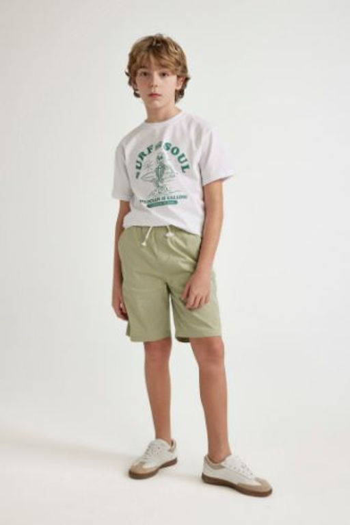 Erkek Cocuk Basic Duz Beli Lastikli Cepli Gabardin Sort