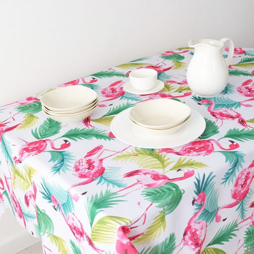 Скатерть Доляна Фламинго 145*300 см, 100% п/э  фото 2
