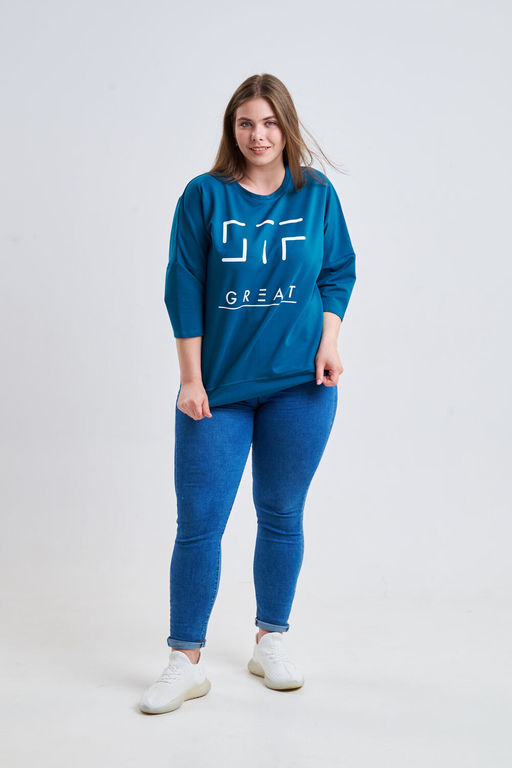 Свитшот 375702 оверсайз трикотажный