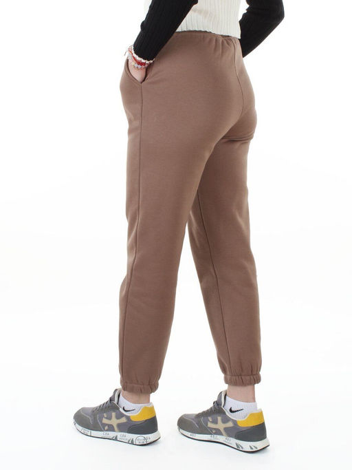 2804 BROWN Брюки спортивные утепленные женские (95% хлопок, 5% спандекс)