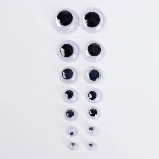 Набор самоклеящихся глазок для кукол и игрушек 4-12 мм, 700 шт.