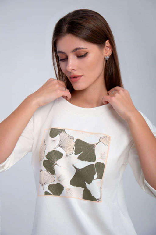 Арт. 10807 Пижама с брюками 44-52 (5 шт) Цвет:верх-молочный,низ-полынь - Калинка фото 28