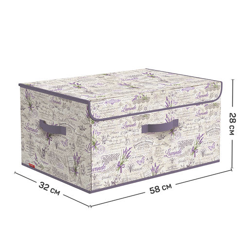 VAL LV-BOX-DDL Короб стеллажный с откидной стенкой, с крышкой, 58*32*28 см, LAVANDE, шт - Valiant фото 8
