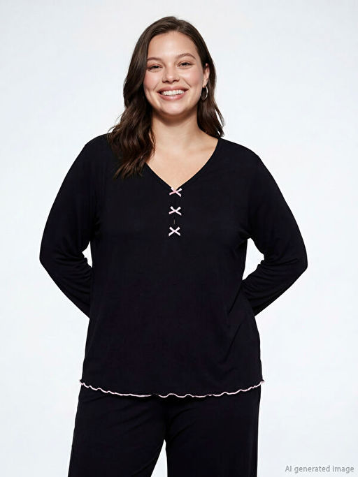 V Yaka Kad?n Pijama Tak?m