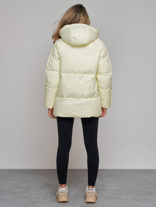 Зимняя женская куртка модная с капюшоном светло-желтого цвета 52308SJ - HULDLUCK фото 5