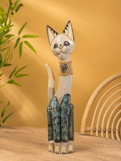 Сувенир «Кошка», 60×14×6 см, дерево, МИКС