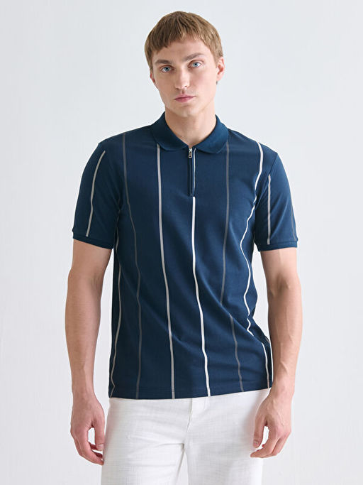 Polo Yaka K?sa Kollu ?izgili Pike Erkek Ti??rt