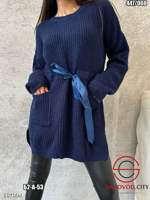 Женская вязаная туника с поясом - Bruno фото 3