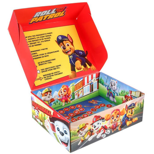 Подарочная коробка складная с игрой внутри, 28×21×9 см, Щенячий патруль