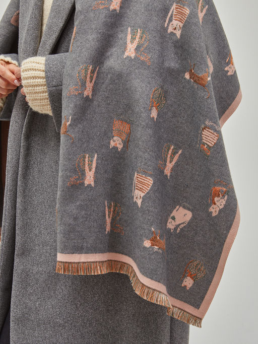 В составе шерсть ! теплый двусторонний палантин - Tantino фото 8