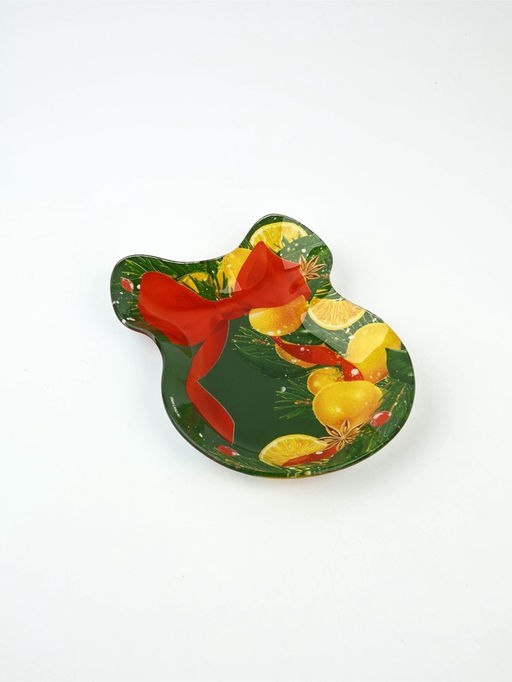 Тарелка плоская новогодняя «Апельсины», 13.5×18 см