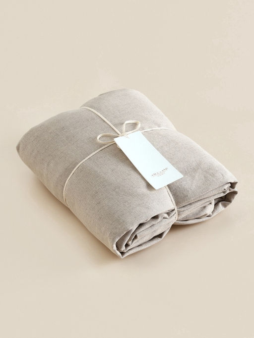 Простыня на резинке 2-спальная SL Home Linen collection, 160200+30 см, бежевая, полулён - Sima-land home фото 5