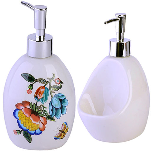 30796 Дозатор для мыла 450мл Летний букет доломит LR (х36)