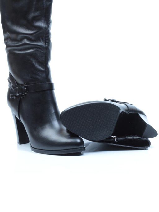 F130-020M BLACK Сапоги зимние женские (натуральная кожа, натуральный мех (полностью))