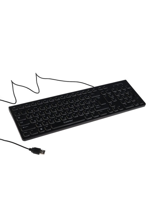 Клавиатура Smartbuy ONE 250, проводная, мембранная, 104 клавиши, USB, с подсветкой,чёрная