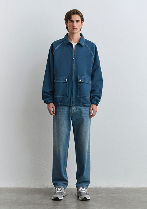 Fermuarl? Lacivert Gomlek - Mavi фото 3