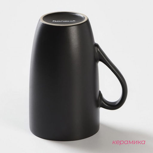 Кружка Доляна «Кот чёрный», 400 мл, керамика, цвет чёрный