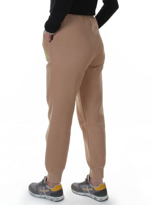 2621 BEIGE Штаны спортивные утепленные женские (85% хлопок, 10% полиэстер, 5% спандекс)