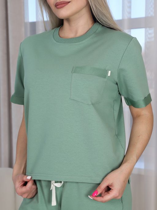 Костюм женский К-207 (футер с лайкрой) Оливковая