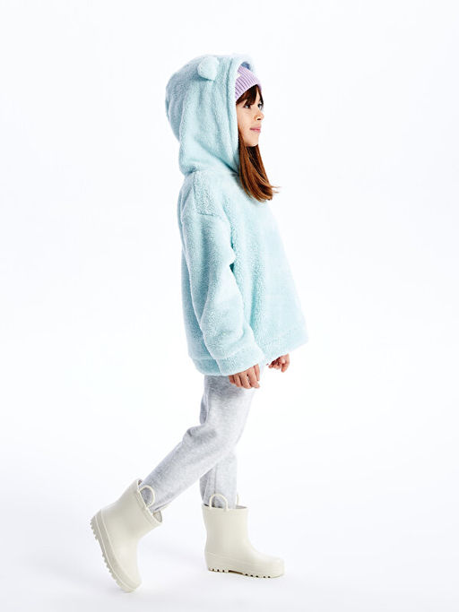 Nak??l? Uzun Kollu Pel?? K?z ?ocuk Hoodie - Waikiki фото 3