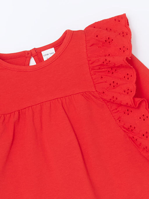 Bisiklet Yaka ?i?ekli K?z Bebek Bluz ve Tayt 2li - Waikiki фото 3