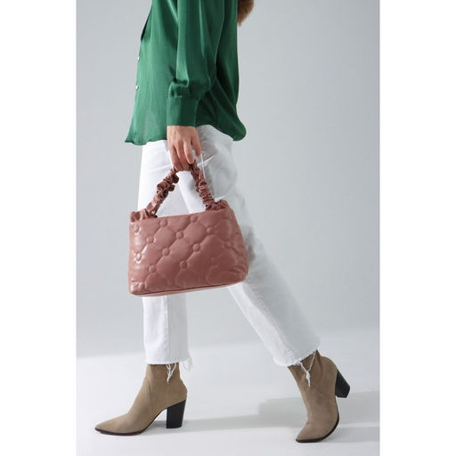 Сумка-тоут на молнии, длинный ремень, цвет пудра - Simaland фото 4