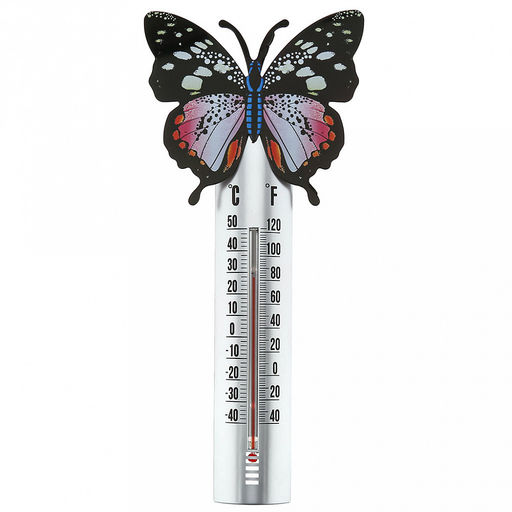 Термометр уличный +50-40С "Бабочка" 35,5х16см, подвесной, пластик, цвета в ассортименте, в п/эт пакете на картоне (Китай)