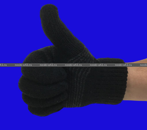 Цена за 12 шт. Мужские перчатки зимние толстые двойные ПОЛОСА арт. 2162 длина перчатки 24-25 см - For you фото 2