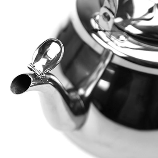 "Розочка" Чайник из нержавеющей стали 3л, д19см h19см, со встроенным в крышку свистком, подвижная бакелитовая ручка, цветная коробка (Китай)