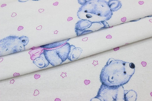 Фланель Плюшевые медвежата, ш.0.95м, хлопок-100%, 170гр/м.кв - Купава фото 4