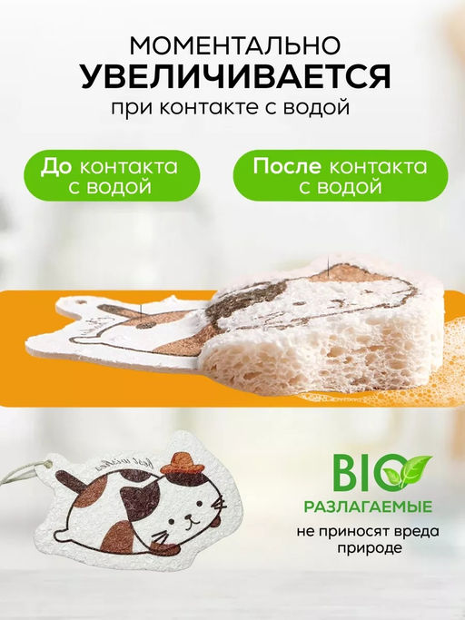 Многофункциональная волшебная губка кухни, сжатый спонж из древесной целлюлозы