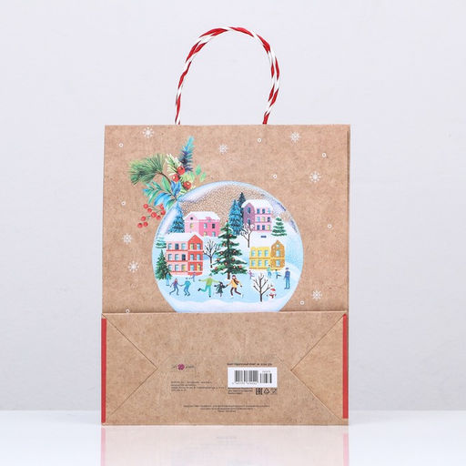 Пакет подарочный крафтовый Зимний двор, 26 х 32 х 12 см - Simaland фото 4
