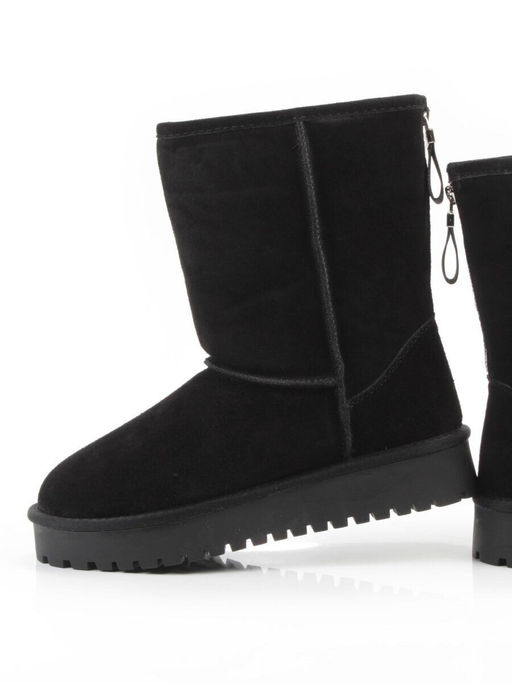04-PAYH17-1Z BLACK Угги женские (натуральная замша, 100% шерсть)