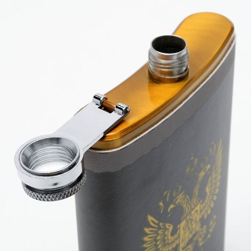 Подарочный набор 6 в 1 Герб России: фляжка 270 мл, 4 рюмки, воронка, 24 х 17 см - Simaland фото 5