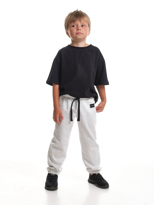Спортивные штаны на резинке 22-6008 св.серый меланж - Mini maxi фото 4