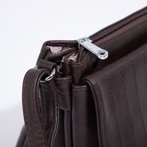 Сумка-мессенджер на молнии, цвет коричневый - Simaland фото 5