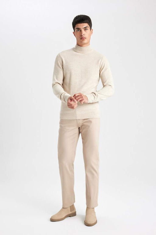 Длинные атласные брюки прямого кроя стандартного кроя - Defacto фото 4