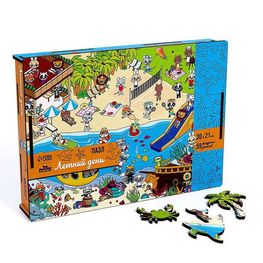 Фигурный пазл Летний день + ребусы - Лесная мастерская фото 2