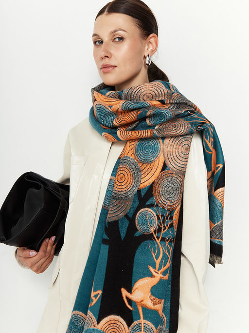 в составе ШЕРСТЬ и КАШЕМИР Большой, мягкий, теплый двусторонний палантин - Tantino фото 7