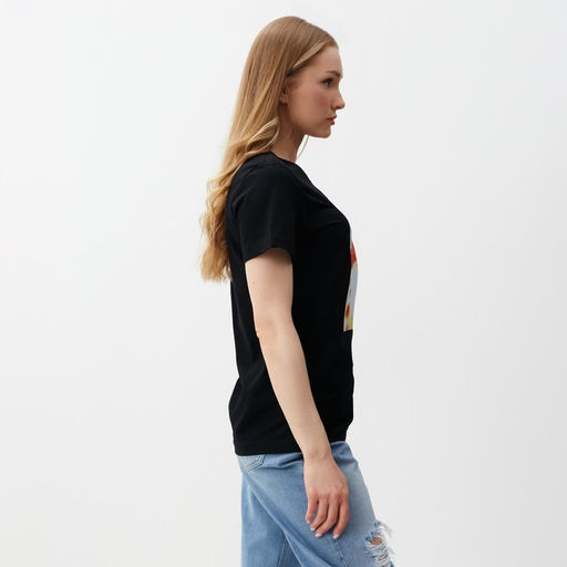 Футболка женская Let's go, чёрная, размер 50