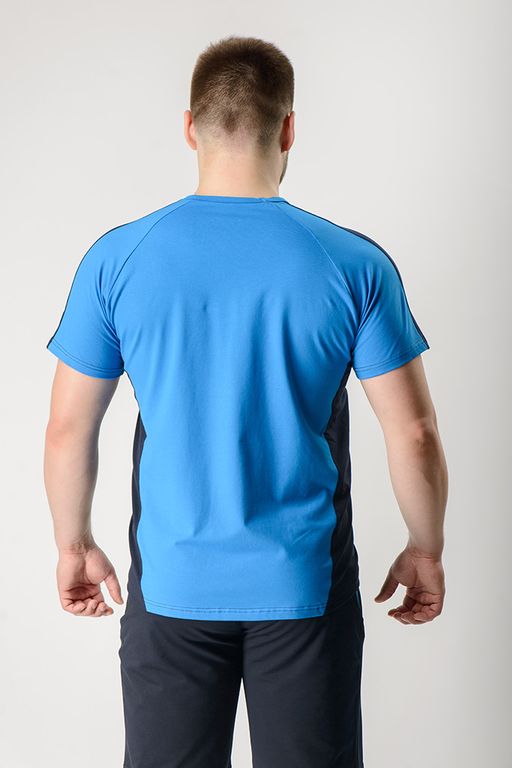 Футболка М-0408: Ярко-синий / Тёмно-синий - Relay фото 2