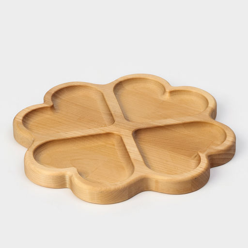 Менажница авторская Adelica Сердце, 4 секции, 22?22?1.8 см, дерево берёза, пропитана минеральным маслом, коричневая  фото 5