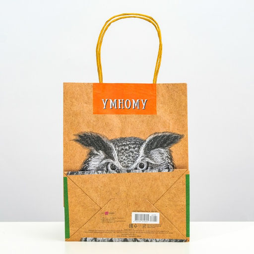 Пакет подарочный Умному 18 х 22,3 х 10 см - Simaland фото 2