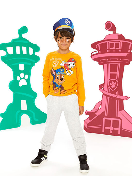 Bisiklet Yaka Paw Patrol Bask?l? Uzun Kollu Erkek ?ocuk Ti??rt - Waikiki фото 2