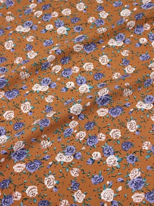 Плательная вискоза Винтажные розочки цв.карамельный, ш.1.45м, вискоза-100%, 135гр/м.кв