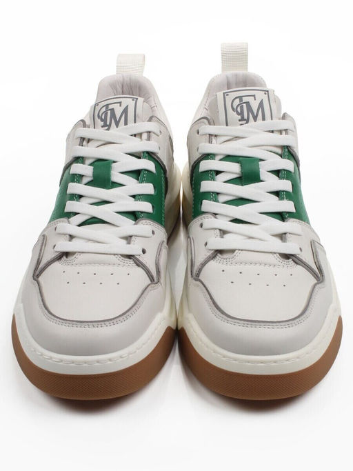 03-H90999-A3 WHITE /GREEN Кроссовки мужские (натуральная кожа)