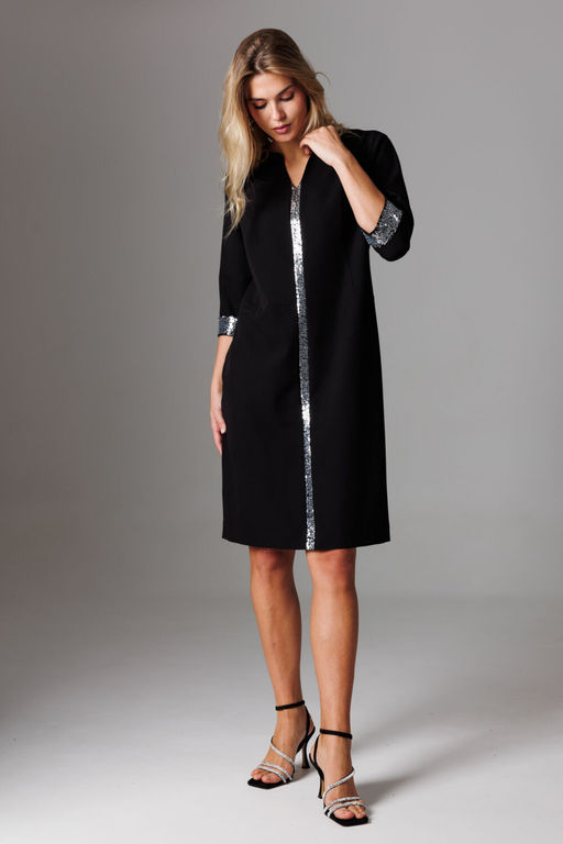 Платье Lars Style 1026 черный/серебряный